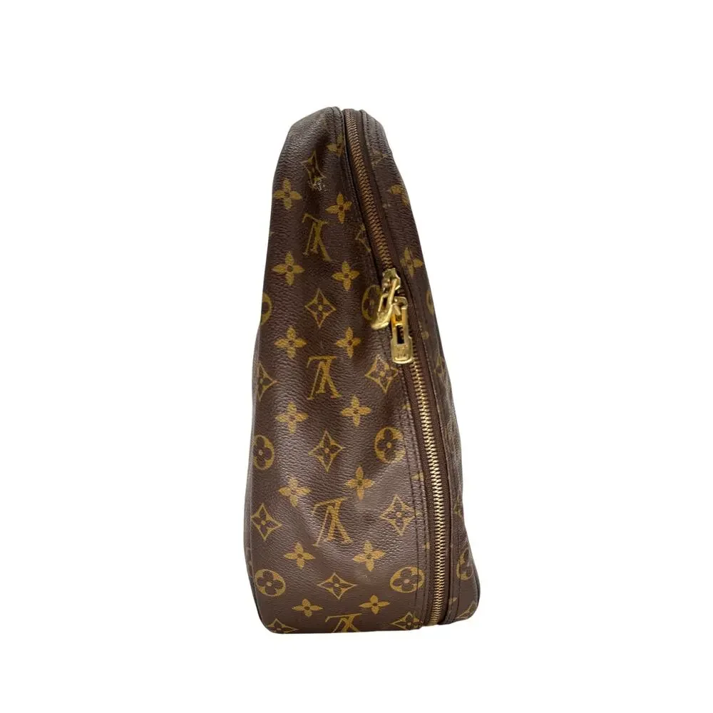 Louis Vuitton Leather Monogram Canvas Excursion Satchel Bag Brown Women's OS